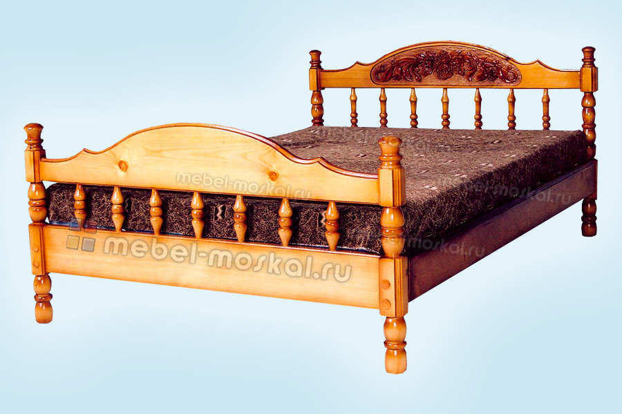 Кровать Глория (резьба шапкой)