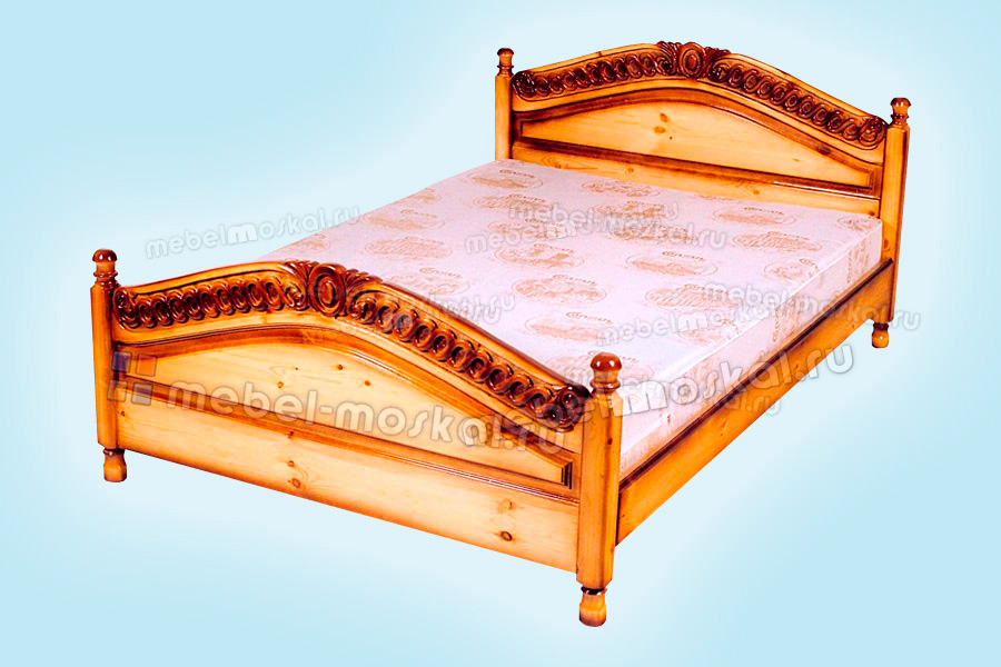 Кровать Горка (резьба спиралью)