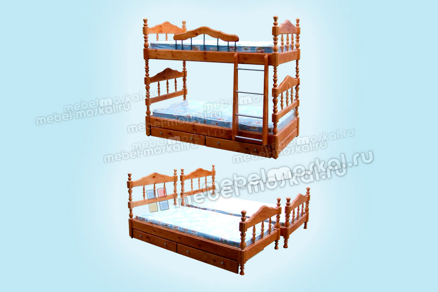 Двухъярусная кровать Точеная Кристина
