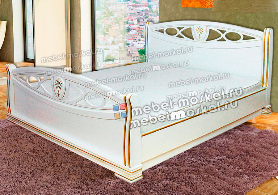 Кровать с подъемным механизмом Сиена Белая