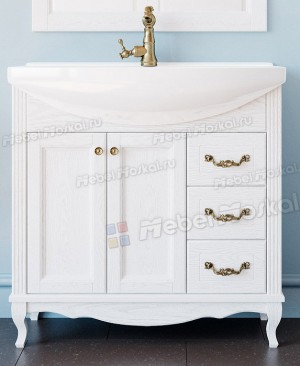 Тумба с раковиной Элли 85 белая  Тумба с раковиной Элли 85 белая
