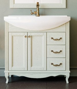 Тумба с раковиной Элли 85 слоновая кость  Тумба с раковиной Элли 85 слоновая кость